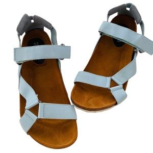 Design Lab Lord & Taylor Blue Velcro Strap Closure Comfort Sandal Size 11